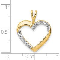 14K Yellow Gold Diamond Heart Pendant with 1/6 Carat Round Diamonds by Monteluci Fine Jewelry