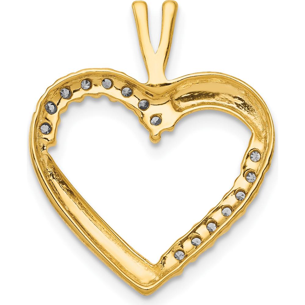 14K Yellow Gold Diamond Heart Pendant with 1/6 Carat Round Diamonds by Monteluci Fine Jewelry