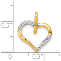 14K Yellow Gold Diamond Heart Pendant with 12 Round Diamonds - 0.014 Carat Total Diamond Weight by Monteluci Fine Jewelry