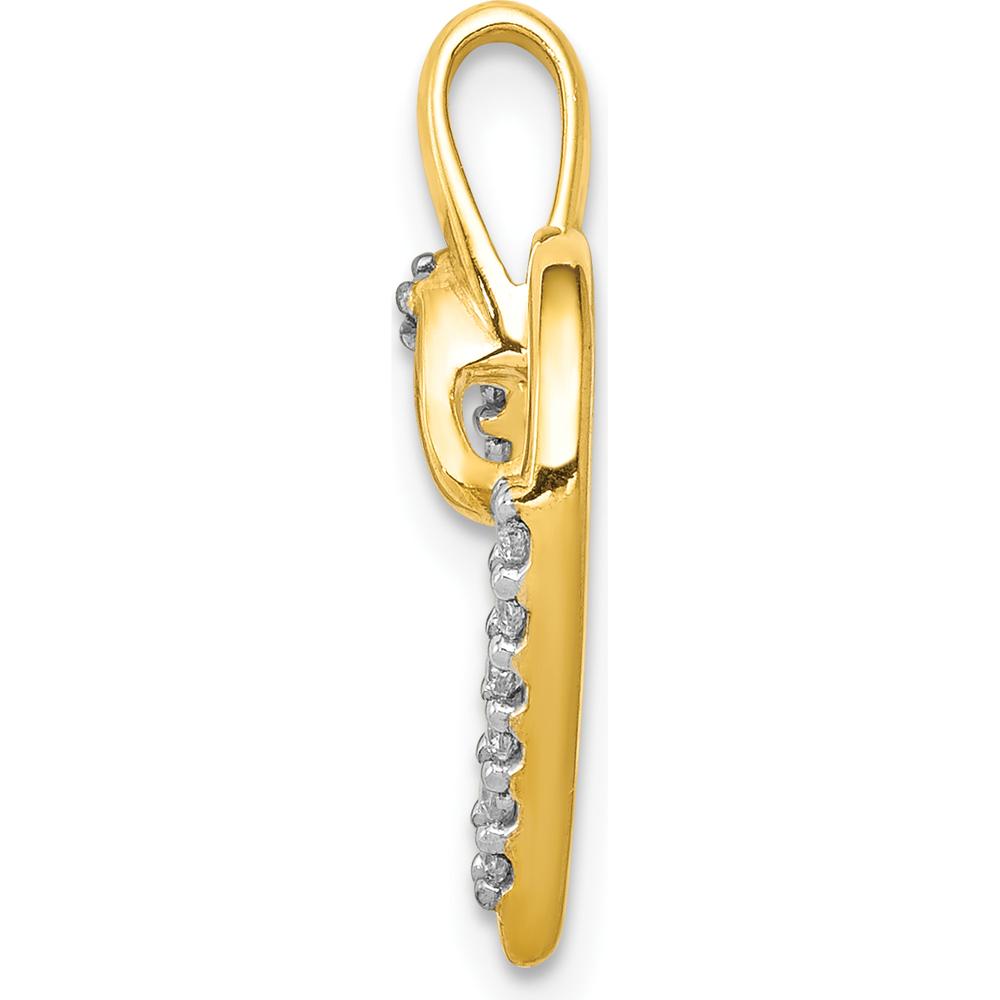 14K Yellow Gold Diamond Heart Pendant with 12 Round Diamonds - 0.03 Carat Total Diamond Weight by Monteluci Fine Jewelry
