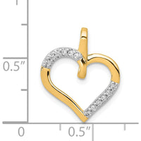 14K Yellow Gold Diamond Heart Pendant with 12 Round Diamonds - 0.03 Carat Total Diamond Weight by Monteluci Fine Jewelry