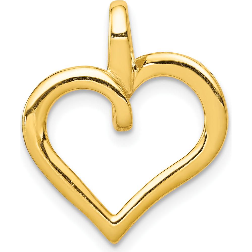 14K Yellow Gold Diamond Heart Pendant with 12 Round Diamonds - 0.03 Carat Total Diamond Weight by Monteluci Fine Jewelry