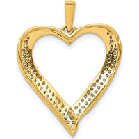 14K Yellow Gold Diamond Heart Pendant with 76 Round Diamonds - 0.03 Carat Total Diamond Weight by Monteluci Fine Jewelry