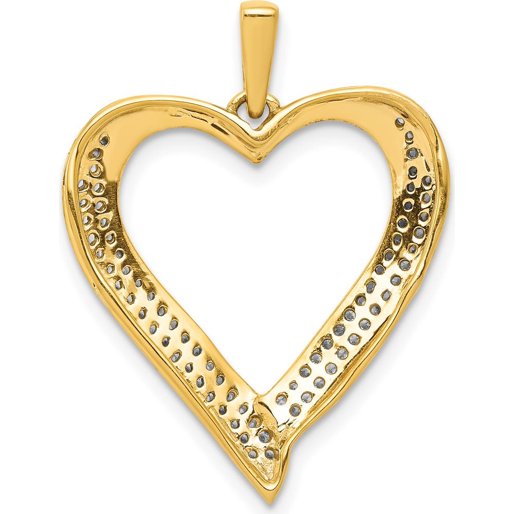 14K Yellow Gold Diamond Heart Pendant with 76 Round Diamonds - 0.03 Carat Total Diamond Weight by Monteluci Fine Jewelry
