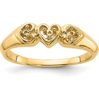 14K Yellow Gold Diamond Heart Ring with Polished Finish - 0.05 Carat Total Diamond Weight by Oro Pregiato