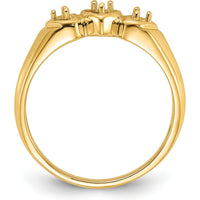 14K Yellow Gold Diamond Heart Ring with Polished Finish - 0.05 Carat Total Diamond Weight by Oro Pregiato