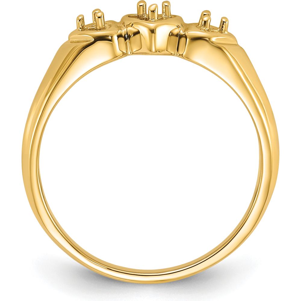 14K Yellow Gold Diamond Heart Ring with Polished Finish - 0.05 Carat Total Diamond Weight by Oro Pregiato