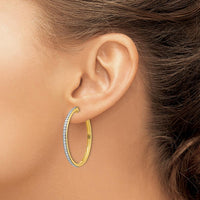 14K Yellow Gold Diamond Hinged Hoop Earrings - 0.012 Carat Total Diamond Weight by Monteluci Fine Jewelry