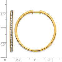 14K Yellow Gold Diamond Hinged Hoop Earrings - 0.012 Carat Total Diamond Weight by Monteluci Fine Jewelry