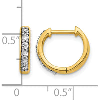 14K Yellow Gold Diamond Hinged Hoop Earrings - 0.022 Carat Total Diamond Weight by Monteluci Fine Jewelry