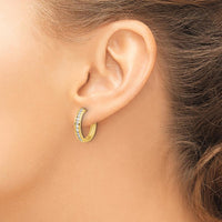 14K Yellow Gold Diamond Hinged Hoop Earrings - 0.0225 Carat Total Diamond Weight by Monteluci Fine Jewelry