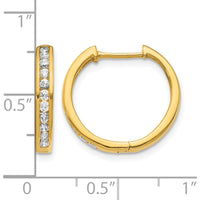 14K Yellow Gold Diamond Hinged Hoop Earrings - 0.0225 Carat Total Diamond Weight by Monteluci Fine Jewelry