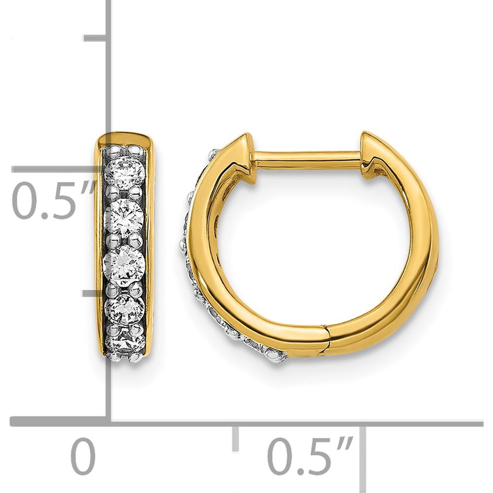 14K Yellow Gold Diamond Hinged Hoop Earrings - 0.035 Carat Total Diamond Weight by Monteluci Fine Jewelry