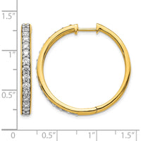 14K Yellow Gold Diamond Hinged Hoop Earrings - 0.05 Carat Total Diamond Weight by Monteluci Fine Jewelry