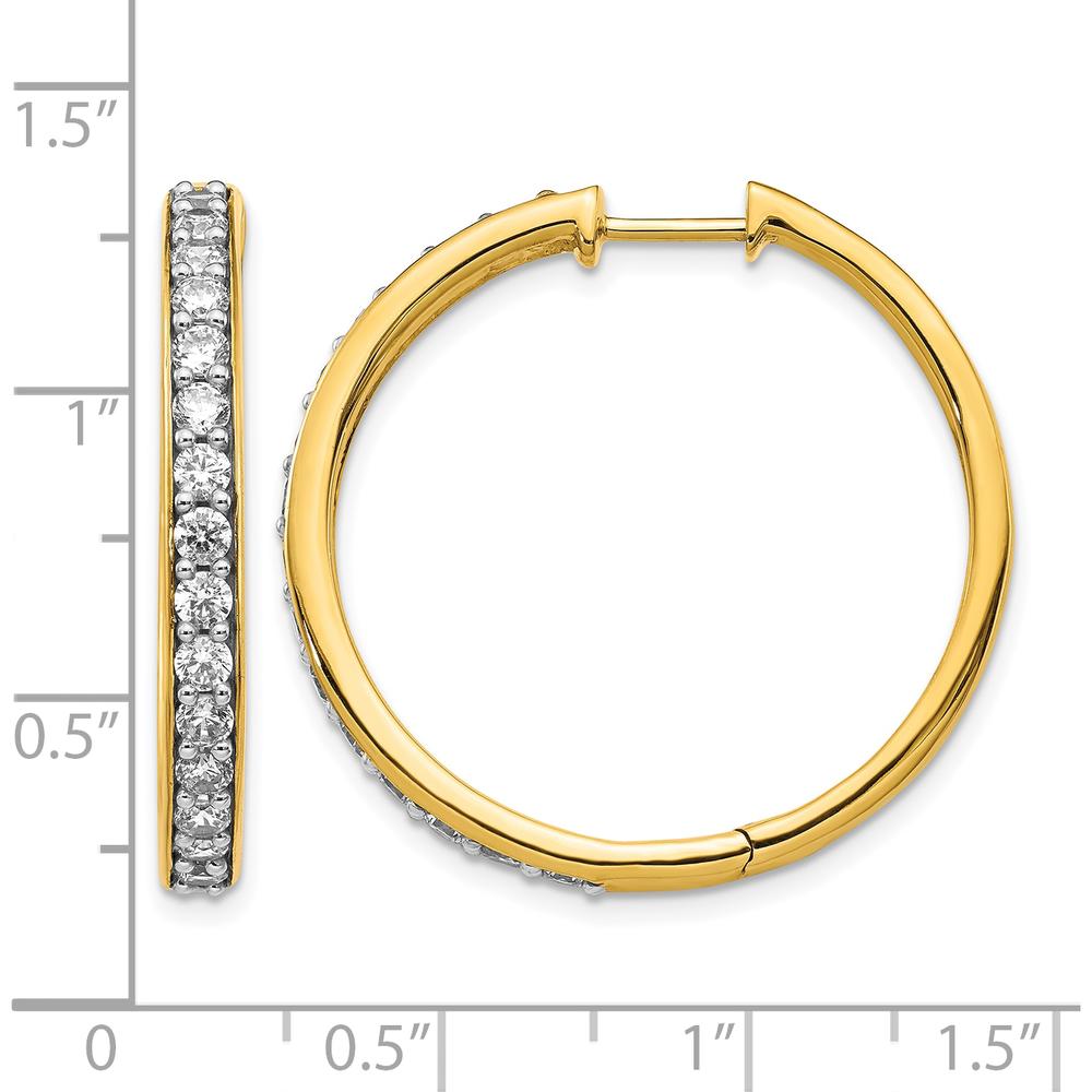 14K Yellow Gold Diamond Hinged Hoop Earrings - 0.05 Carat Total Diamond Weight by Monteluci Fine Jewelry