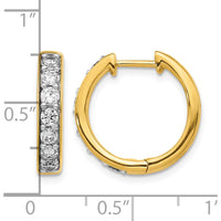 14K Yellow Gold Diamond Hinged Hoop Earrings - 0.07 Carat Total Diamond Weight by Monteluci Fine Jewelry
