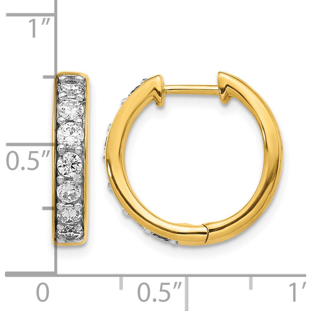 14K Yellow Gold Diamond Hinged Hoop Earrings - 0.07 Carat Total Diamond Weight by Monteluci Fine Jewelry