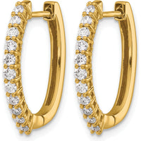 14K Yellow Gold Diamond Hinged Hoop Earrings - 0.12 Carat Total Diamond Weight by Monteluci Fine Jewelry