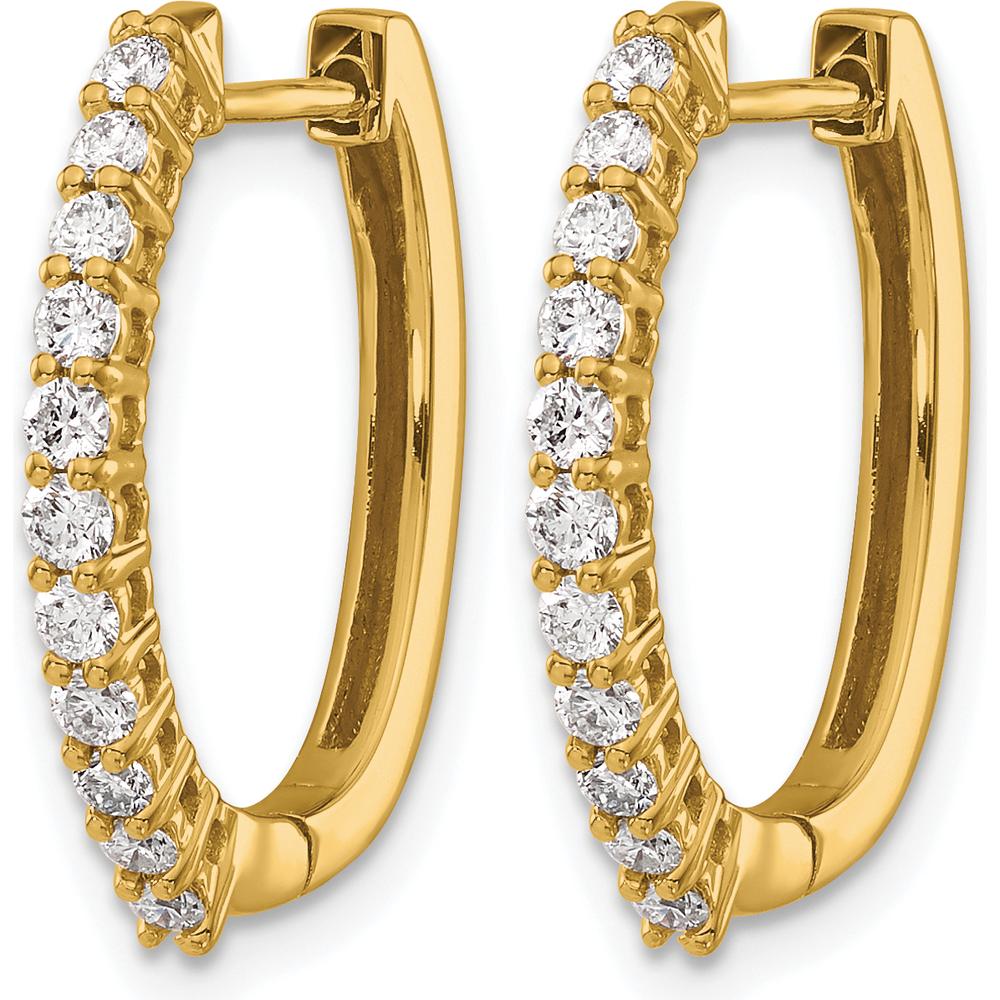 14K Yellow Gold Diamond Hinged Hoop Earrings - 0.12 Carat Total Diamond Weight by Monteluci Fine Jewelry