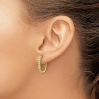 14K Yellow Gold Diamond Hinged Hoop Earrings - 0.12 Carat Total Diamond Weight by Monteluci Fine Jewelry