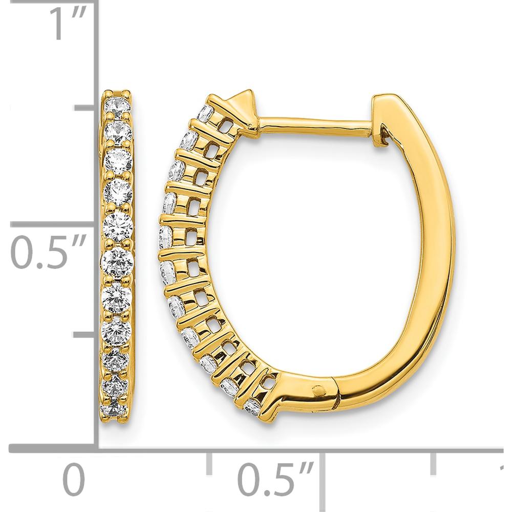 14K Yellow Gold Diamond Hinged Hoop Earrings - 0.12 Carat Total Diamond Weight by Monteluci Fine Jewelry
