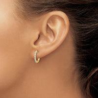 14K Yellow Gold Diamond Hinged Hoop Earrings - 0.14 Carat Total Diamond Weight by Oro Pregiato