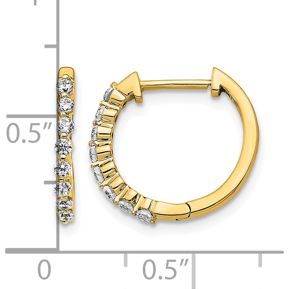 14K Yellow Gold Diamond Hinged Hoop Earrings - 0.14 Carat Total Diamond Weight by Oro Pregiato