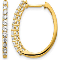 14K Yellow Gold Diamond Hinged Hoop Earrings - 0.14 Carat Total Diamond Weight by Monteluci Fine Jewelry