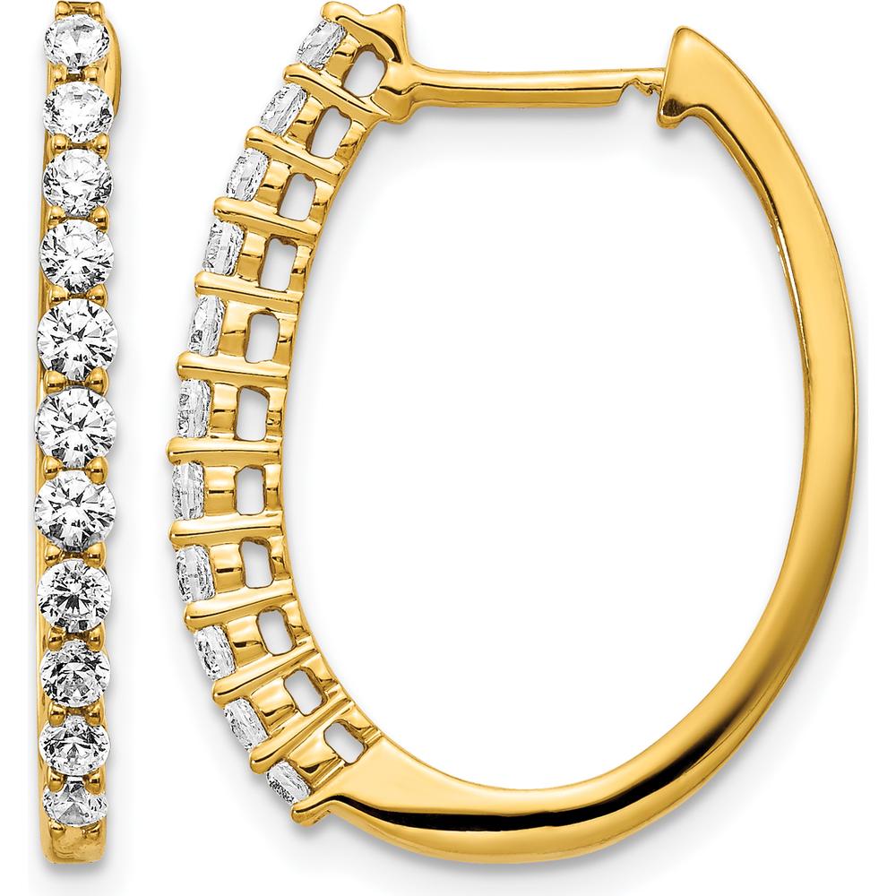 14K Yellow Gold Diamond Hinged Hoop Earrings - 0.14 Carat Total Diamond Weight by Monteluci Fine Jewelry
