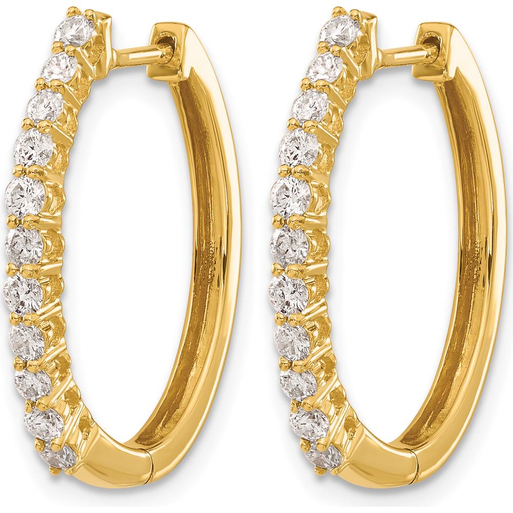 14K Yellow Gold Diamond Hinged Hoop Earrings - 0.14 Carat Total Diamond Weight by Monteluci Fine Jewelry
