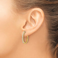 14K Yellow Gold Diamond Hinged Hoop Earrings - 0.14 Carat Total Diamond Weight by Monteluci Fine Jewelry