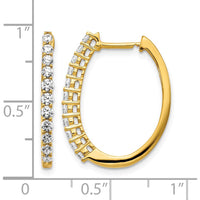 14K Yellow Gold Diamond Hinged Hoop Earrings - 0.14 Carat Total Diamond Weight by Monteluci Fine Jewelry