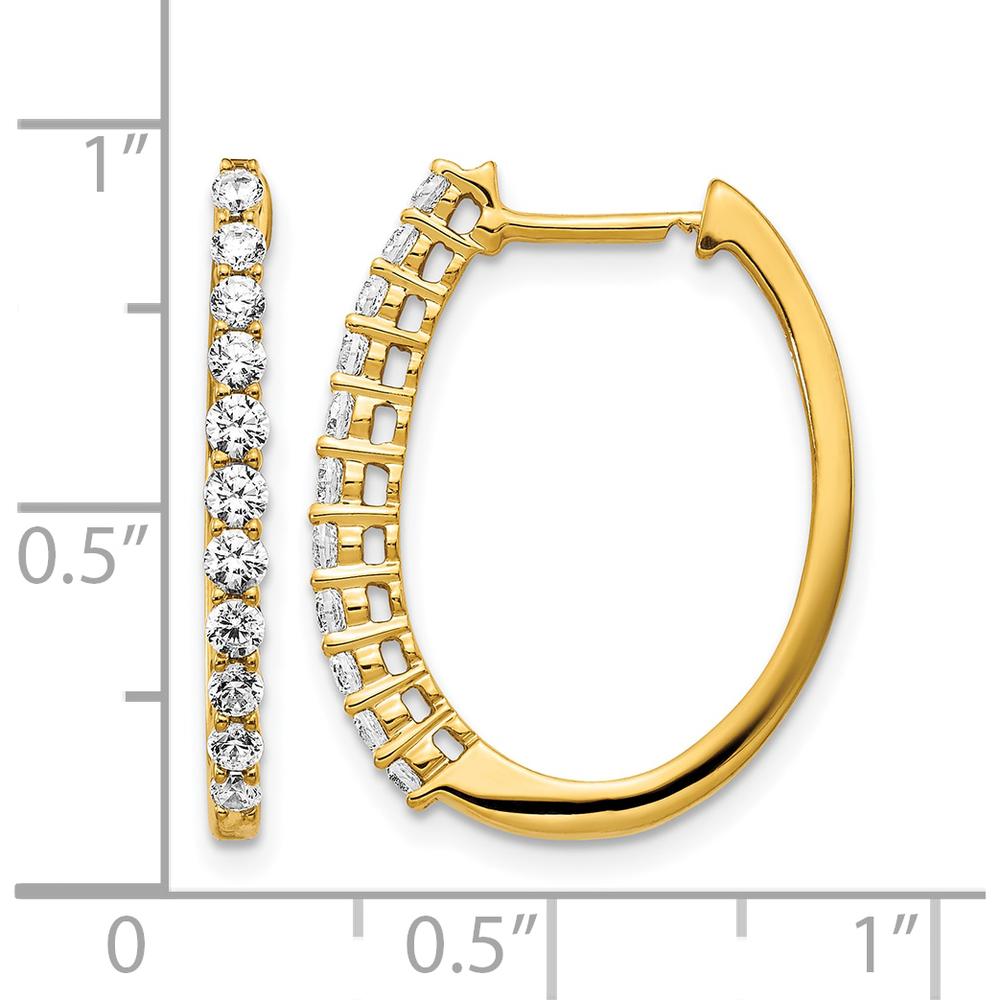 14K Yellow Gold Diamond Hinged Hoop Earrings - 0.14 Carat Total Diamond Weight by Monteluci Fine Jewelry