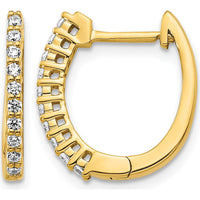 14K Yellow Gold Diamond Hinged Hoop Earrings - 0.24 Carat Total Diamond Weight by Monteluci Fine Jewelry