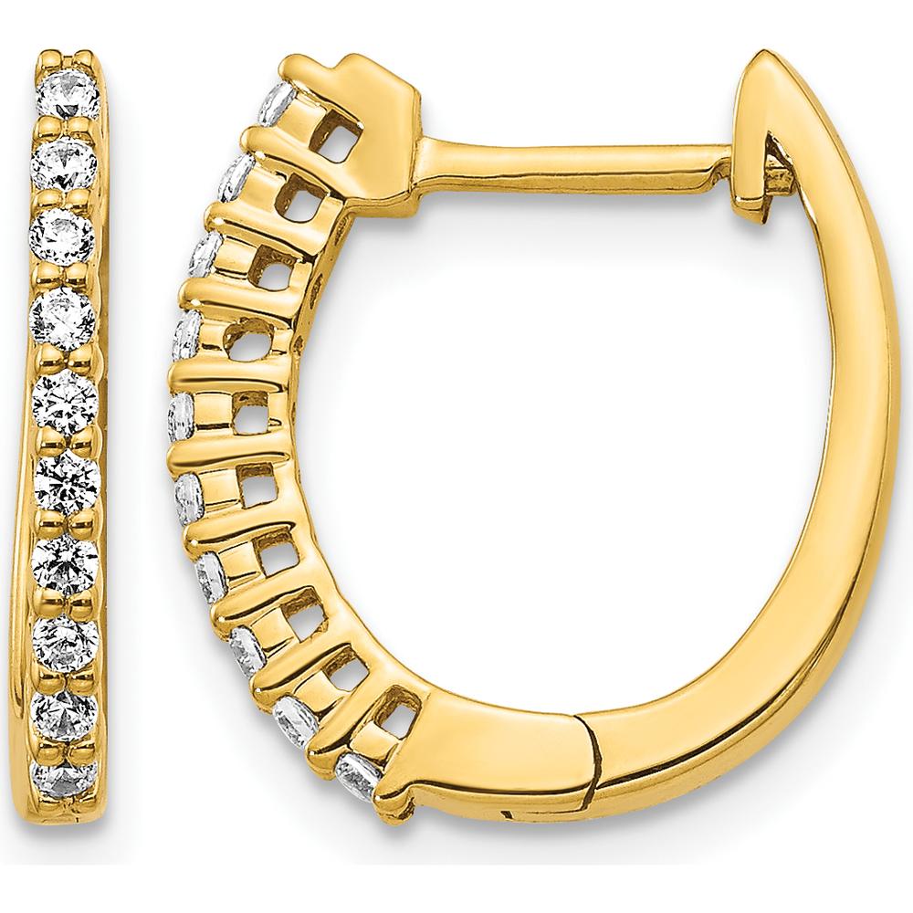 14K Yellow Gold Diamond Hinged Hoop Earrings - 0.24 Carat Total Diamond Weight by Monteluci Fine Jewelry