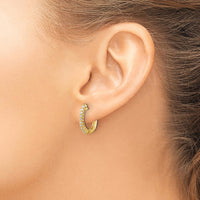 14K Yellow Gold Diamond Hinged Hoop Earrings - 0.24 Carat Total Diamond Weight by Monteluci Fine Jewelry