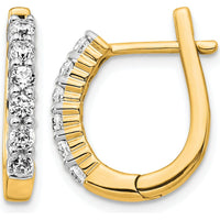 14K Yellow Gold Diamond Hinged Hoop Earrings - 0.48 Carat Total Diamond Weight by Monteluci Fine Jewelry