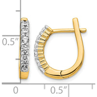 14K Yellow Gold Diamond Hinged Hoop Earrings - 0.48 Carat Total Diamond Weight by Monteluci Fine Jewelry