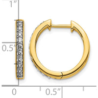 14K Yellow Gold Diamond Hinged Hoop Earrings with 20 Round Diamonds - 0.02 Carat Total Diamond Weight by Monteluci Fine Jewelry