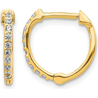 14K Yellow Gold Diamond Hinged Hoop Earrings with 20 Round Diamonds - 0.2 Carat Total Diamond Weight by Monteluci Fine Jewelry