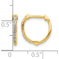 14K Yellow Gold Diamond Hinged Hoop Earrings with 20 Round Diamonds - 0.2 Carat Total Diamond Weight by Monteluci Fine Jewelry