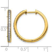 14K Yellow Gold Diamond Hinged Hoop Earrings with 30 Round Diamonds - 0.012 Carat Total Diamond Weight by Monteluci Fine Jewelry
