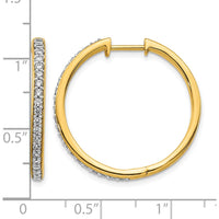 14K Yellow Gold Diamond Hinged Hoop Earrings with 42 Round Diamonds - 0.012 Carat Total Diamond Weight by Monteluci Fine Jewelry