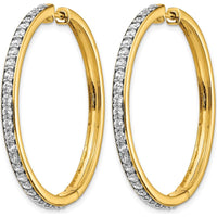 14K Yellow Gold Diamond Hinged Hoop Earrings with 50 Round Diamonds - 0.025 Carat Total Diamond Weight by Monteluci Fine Jewelry