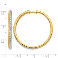 14K Yellow Gold Diamond Hinged Hoop Earrings with 50 Round Diamonds - 0.025 Carat Total Diamond Weight by Monteluci Fine Jewelry