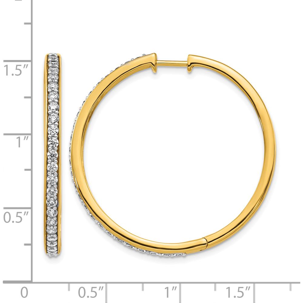 14K Yellow Gold Diamond Hinged Hoop Earrings with 50 Round Diamonds - 0.025 Carat Total Diamond Weight by Monteluci Fine Jewelry