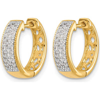 14K Yellow Gold Diamond Hinged Hoop Earrings with 62 Round Natural Diamonds - 0.248 Carat Total Diamond Weight by Monteluci Fine Jewelry