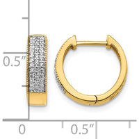 14K Yellow Gold Diamond Hinged Hoop Earrings with 62 Round Natural Diamonds - 0.248 Carat Total Diamond Weight by Monteluci Fine Jewelry