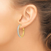 14K Yellow Gold Diamond Hinged Hoop Earrings with Milgrain Detailing - 0.07 Carat Total Diamond Weight by Monteluci Fine Jewelry