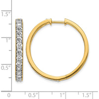 14K Yellow Gold Diamond Hinged Hoop Earrings with Milgrain Detailing - 0.07 Carat Total Diamond Weight by Monteluci Fine Jewelry